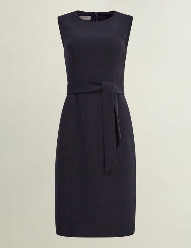 Hobbs London Hobbs London Women's Mel Sleeveless Tie-Waist Dress in Dark Navy - 2