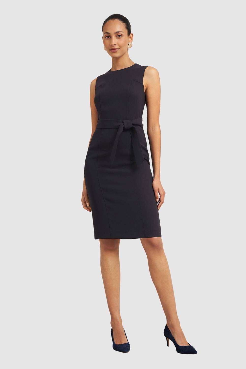 Hobbs London Hobbs London Women's Mel Sleeveless Tie-Waist Dress in Dark Navy - 3