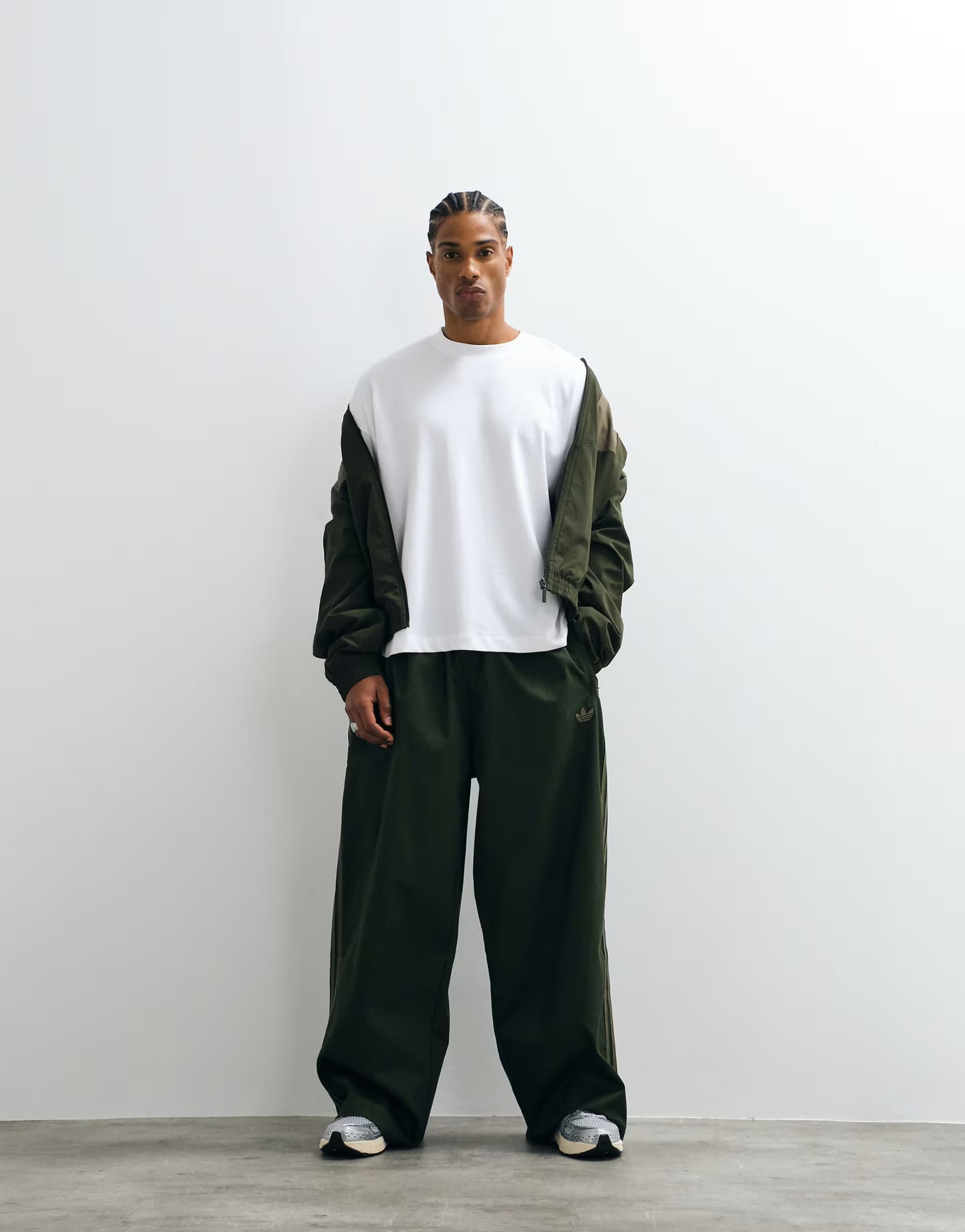 ASOS adidas Originals twill trousers in dark khaki
