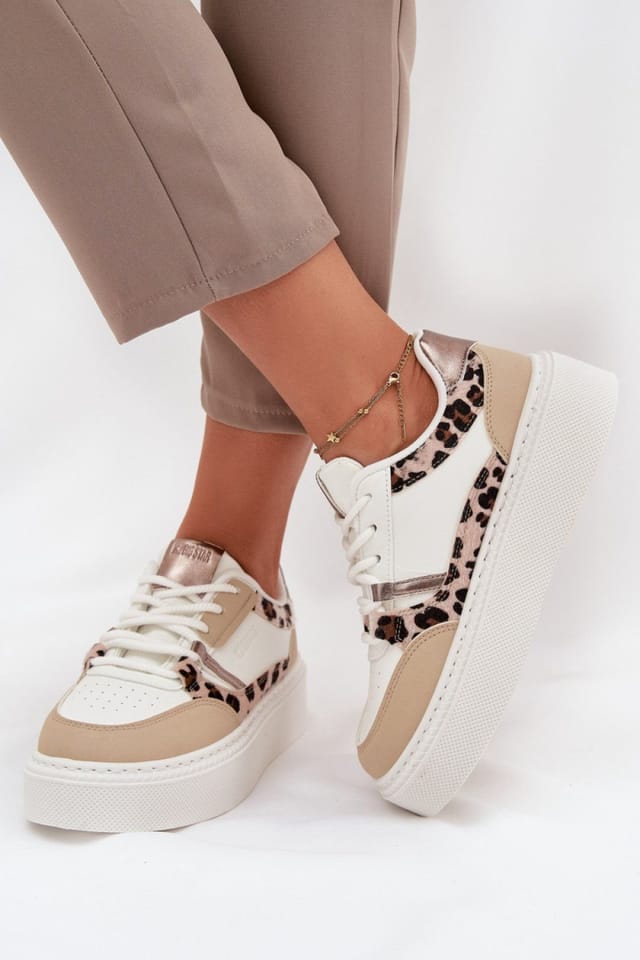 Love Lace Love Lace Women's Platform Sneakers in with Soft Insole Everyday Style in White - 3