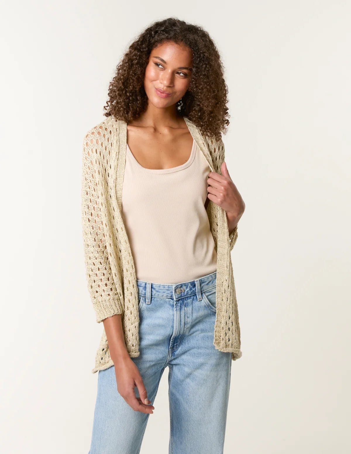 Metallic Crochet Cardigan