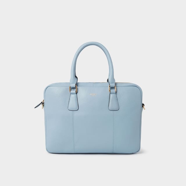 OSPREY LONDON OSPREY LONDON Women's The Adaline Leather Laptop Bag in Light Blue - 2