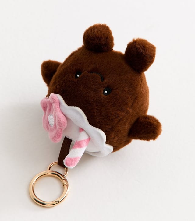 New Look Brown Coconut Plush Bag Charm New Look - 3