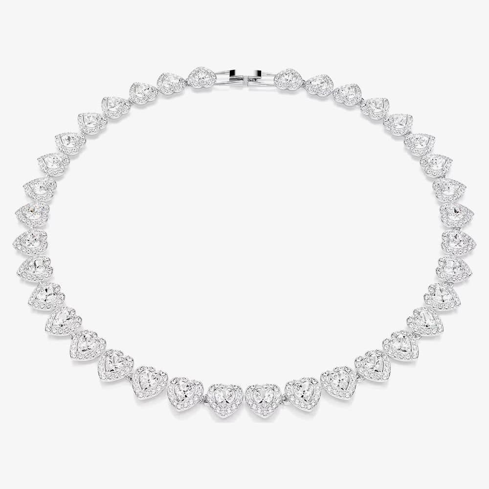 Swarovski Swarovski Women's Ariana Grande X Capsule White Crystal Heart Necklace 5720857 in Silver