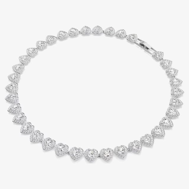 Swarovski Swarovski Women's Ariana Grande X Capsule White Crystal Heart Necklace 5720857 in Silver - 2