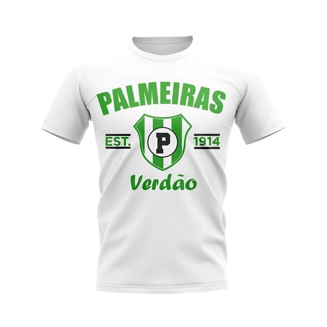 Palmeiras Palmeiras Men's Mens Established Football T-Shirt in White - 2