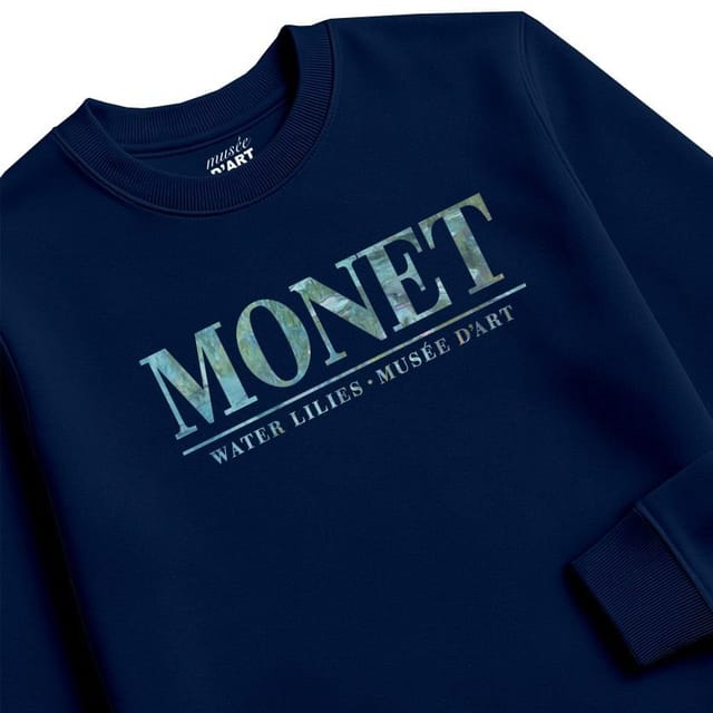 Musee DArt Musee D'Art Men's Monet - Water Lilies Text Sweatshirt in Navy - 3