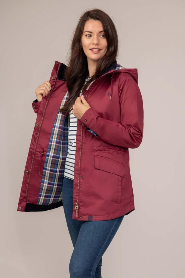 Lighthouse Clothing Lighthouse Clothing Men's Kendal Waterproof Raincoat Spring Summer Outdoor Coat in Burgundy - 3