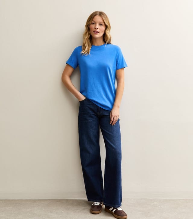 New Look Women's Blue Cotton Crew Neck T-Shirt New Look - 3