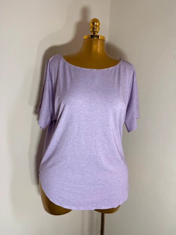 Uniqlo Lilac Relaxed Short Sleeve Top-Uk 12/14