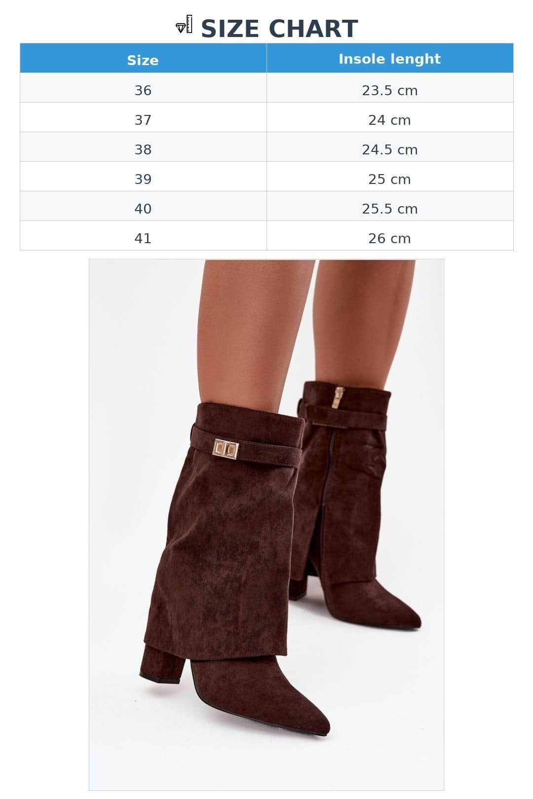 Love Lace Love Lace Women's Elegant Rolled Cuff Ankle Boots With Pointed Toe Zip Closure in Brown - 4