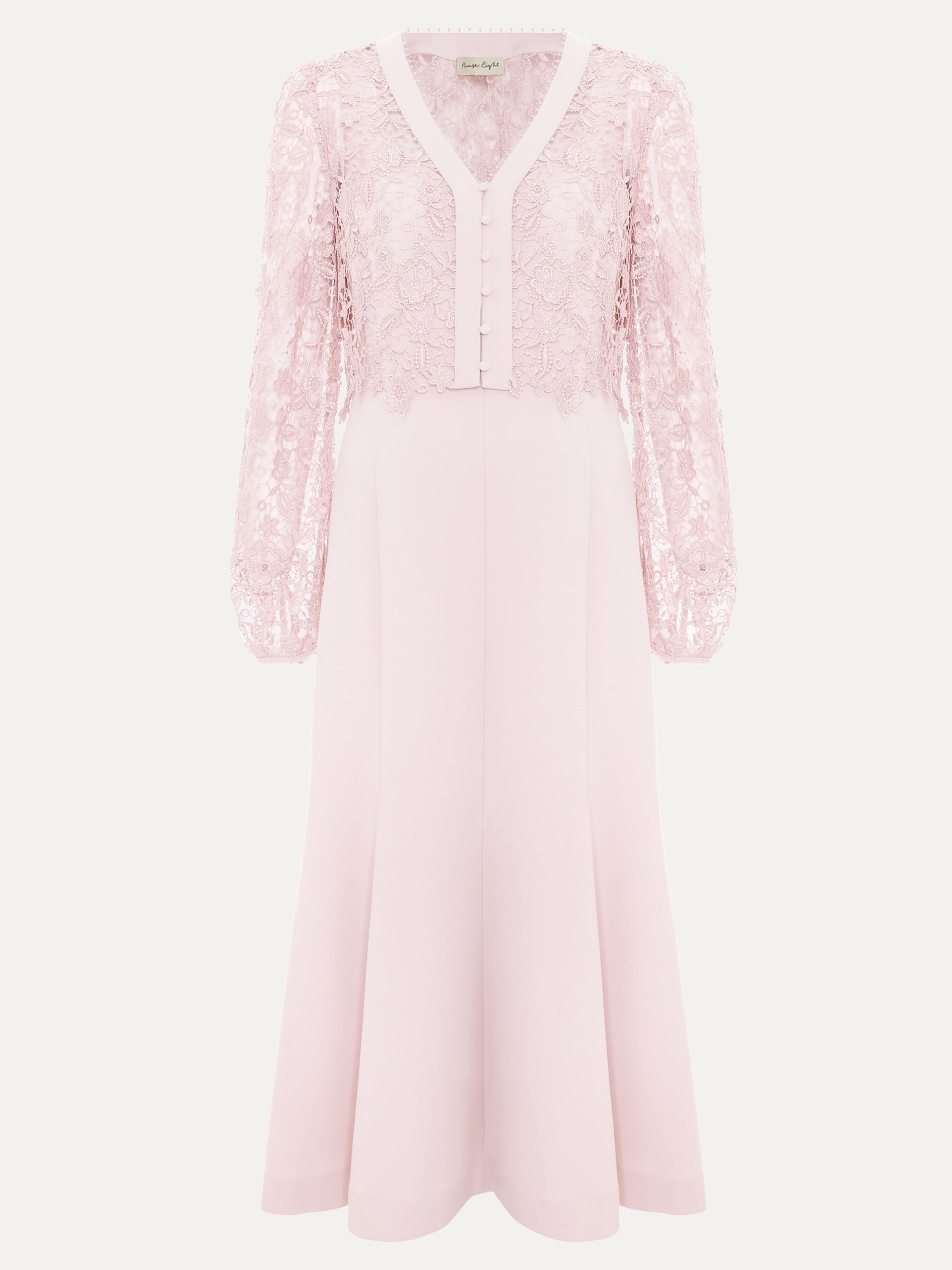 Phase Eight Phase Eight Women's Ayumi Part Lace Midi Dress in Pale Pink - 2