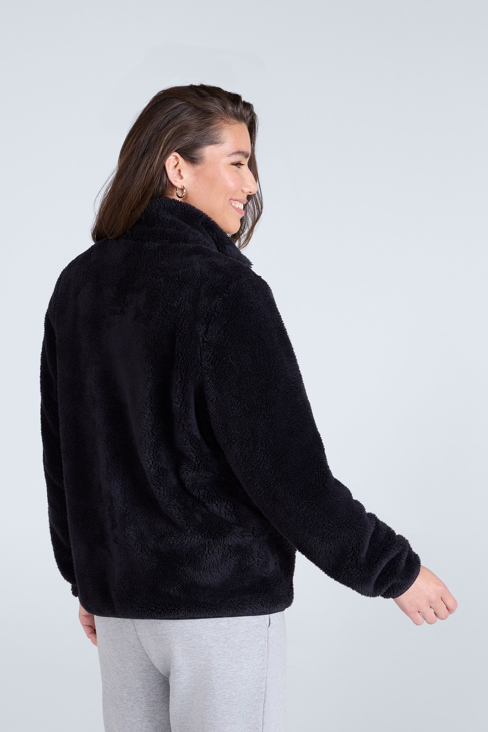 Animal Animal Women's 'Teddy' Warm Comfortable Soft Outdoor Casual Full Zip Fleece Jumper in Jet Black - 3