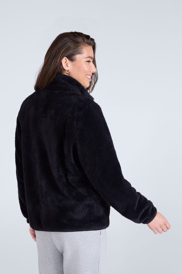 Animal Animal Women's 'Teddy' Warm Comfortable Soft Outdoor Casual Full Zip Fleece Jumper in Jet Black - 3