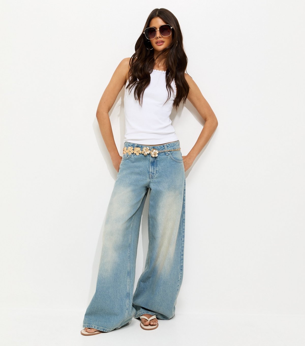 New Look Women's White Ribbed Daisy Trim Cami Top New Look - 3