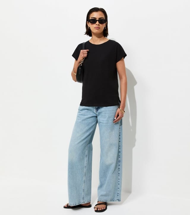 New Look Women's Black Grown On Sleeve T-Shirt New Look - 3