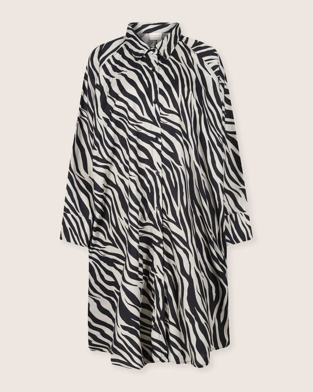 Turtledove London Turtledove London Women's Jess Multicolour Zebra Streak Midi Shirt Dress - 2