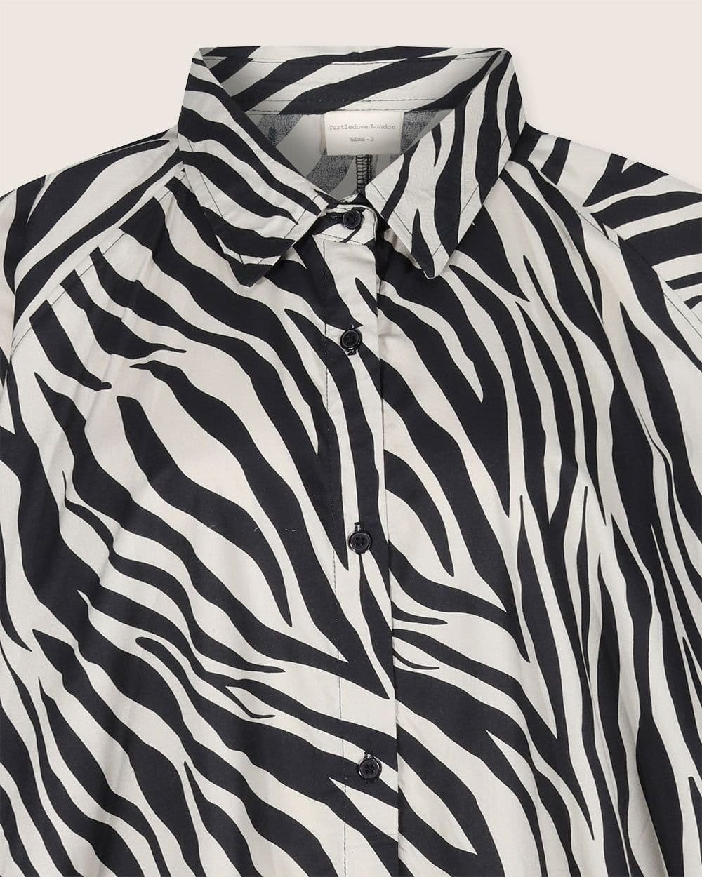 Turtledove London Turtledove London Women's Jess Multicolour Zebra Streak Midi Shirt Dress - 4