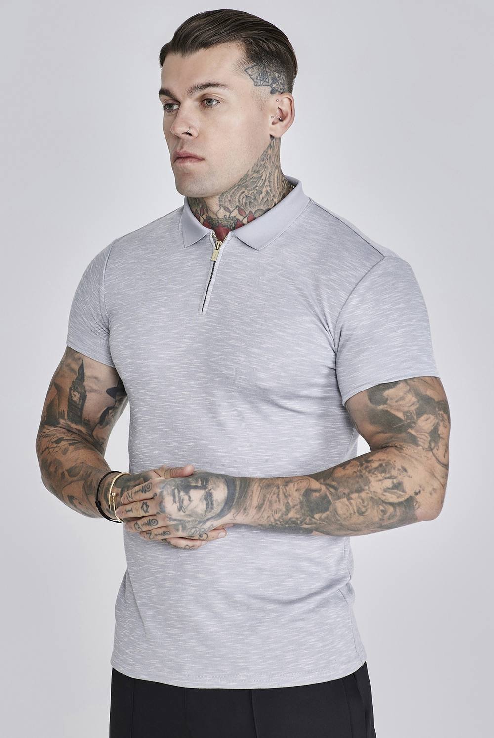 SikSilk SikSilk Men's Smart Polo in Grey - 2