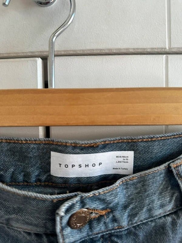 Topshop Grey low-rise wide leg jeans