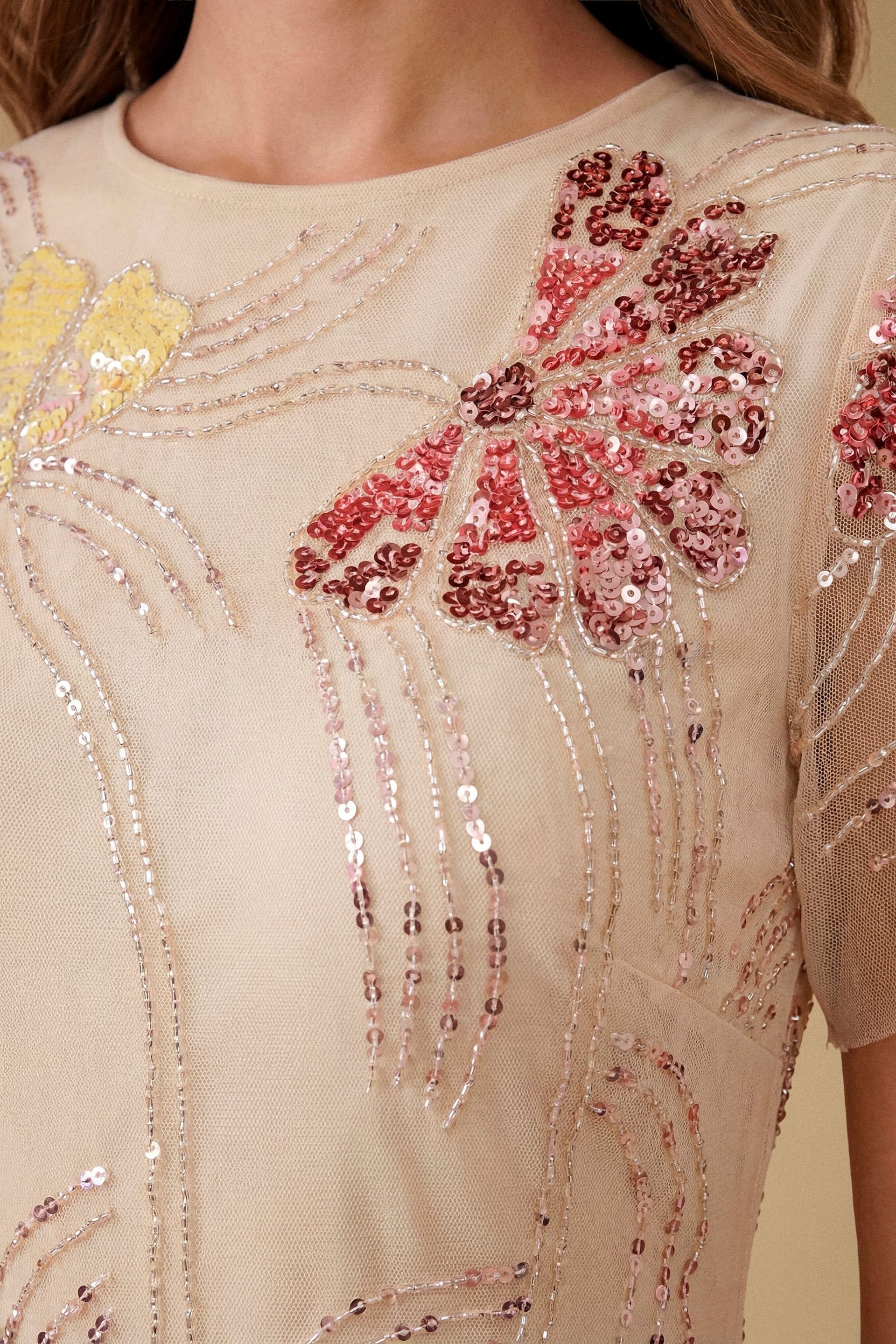 Oasis Oasis Women's Fan Floral Embellished Angel Sleeve Maxi Dress - 4