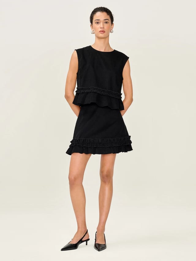 OMNES Dori Cord Top in Black - 2