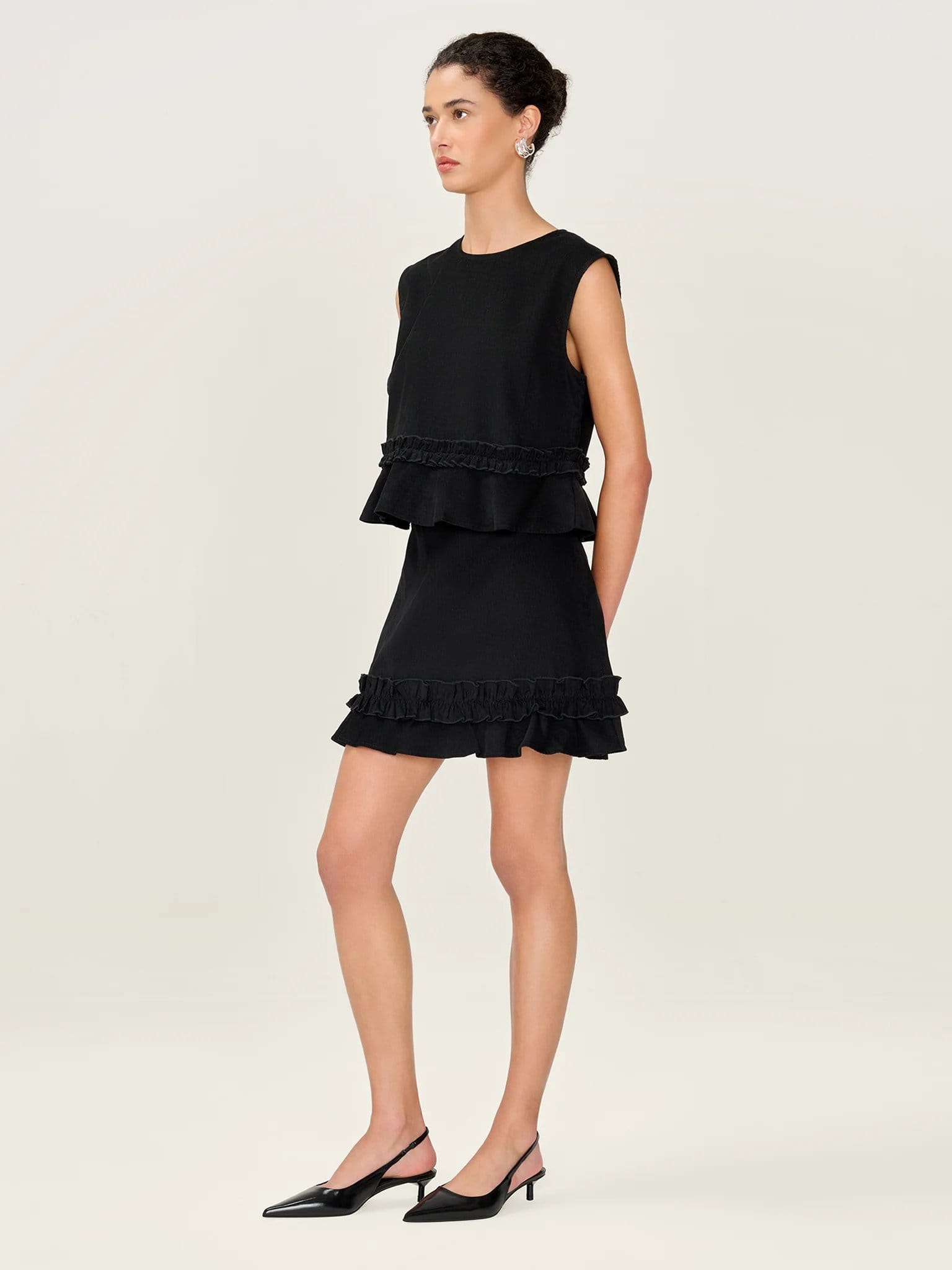 OMNES Dori Cord Top in Black - 4