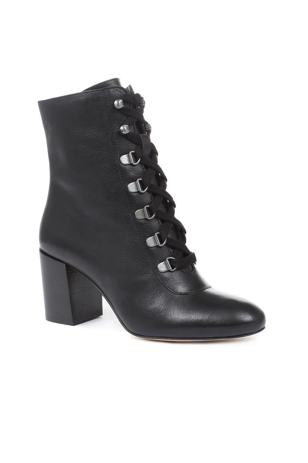 Jones Bootmaker Jones Bootmaker Women's Liana Lace-Up Heeled Ankle Boots in Black