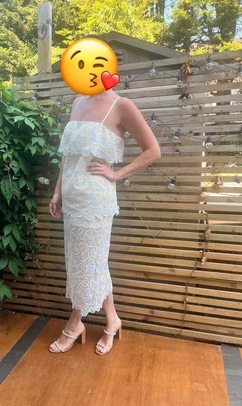ASOS Design ASOS Design lace design Summer occasion dress size 10 - cream and baby blue