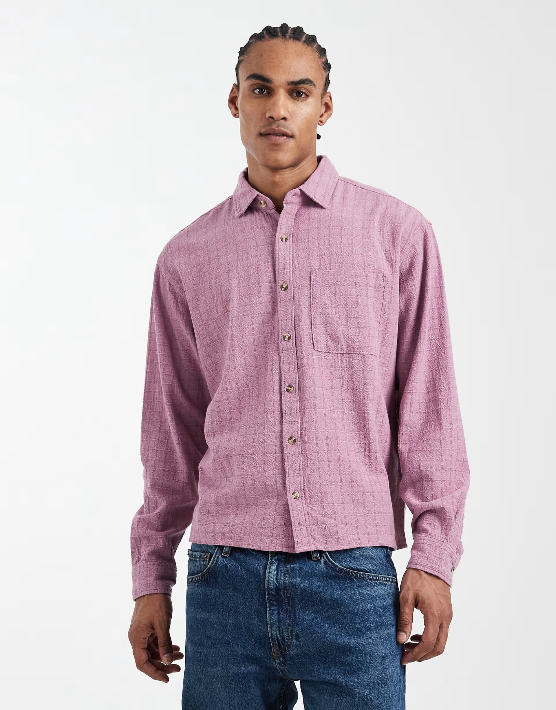 ASOS Cotton On Remi long sleeve shirt in washed berry