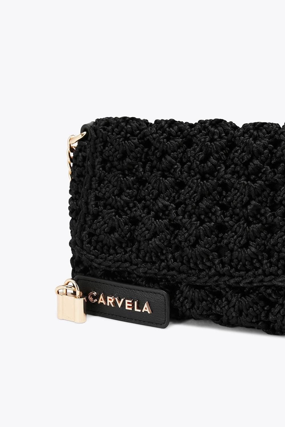Carvela Carvela Women's 'Valeria Crossbody Bag' Silk Blend in Black - 4