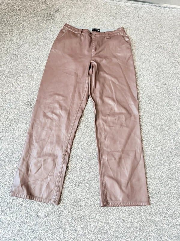 ASOS Design Brown leather trousers