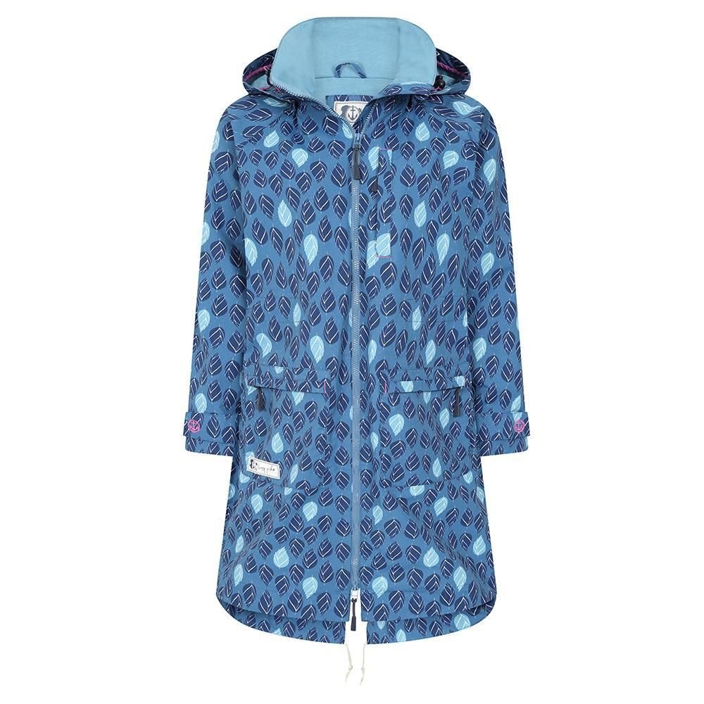 Lazy Jacks Lazy Jacks Women's Printed Long Waterproof Jacket in Blue - 1