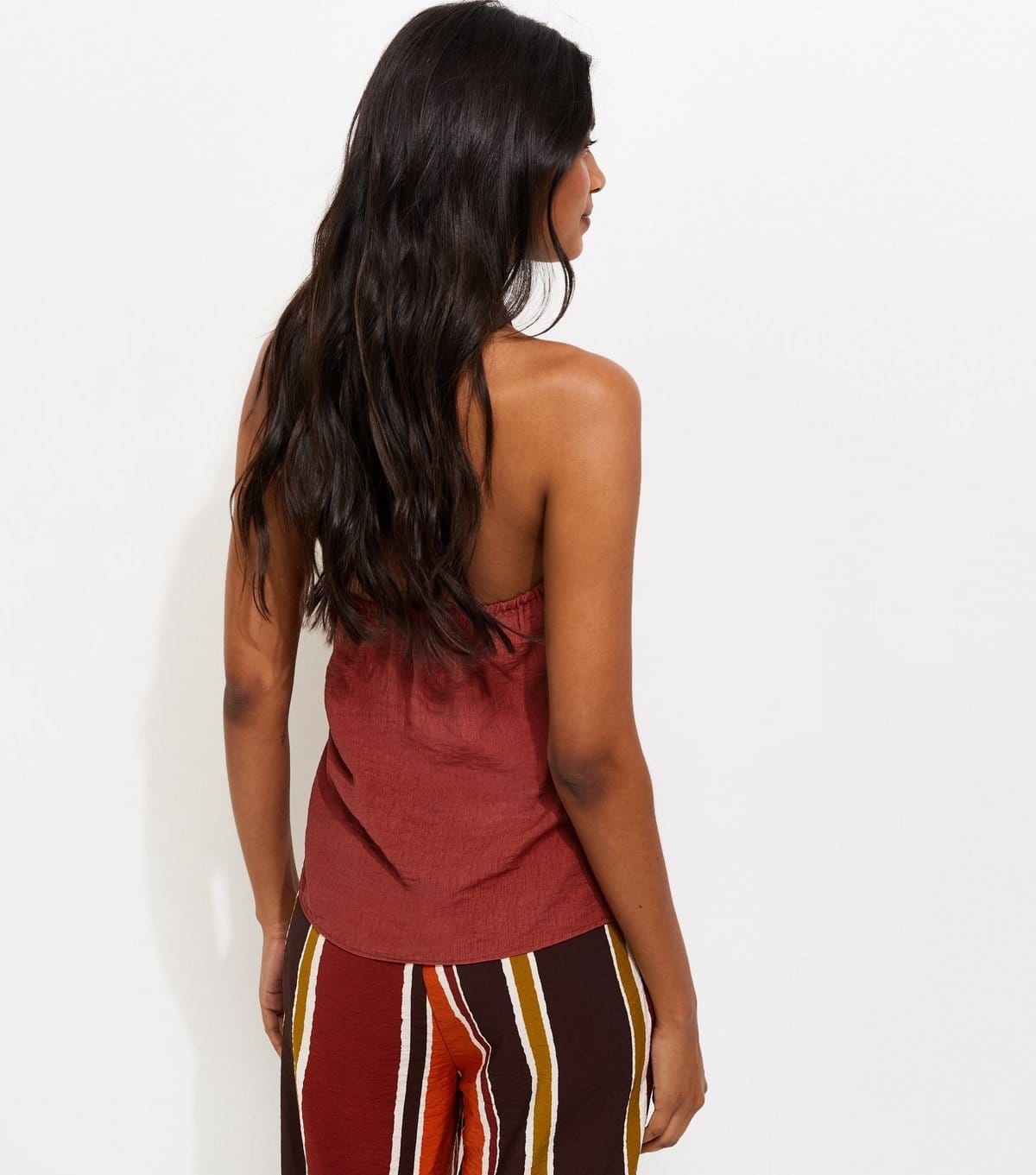 New Look Women's Rust Button Front Halter Neck Top New Look - 4