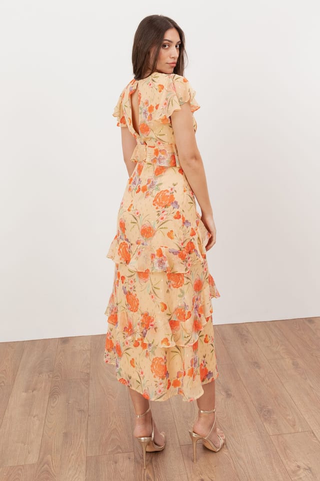 Anaya with Love Anaya with Love Women's Floral V Neck Ruffle Midi Dress - 2