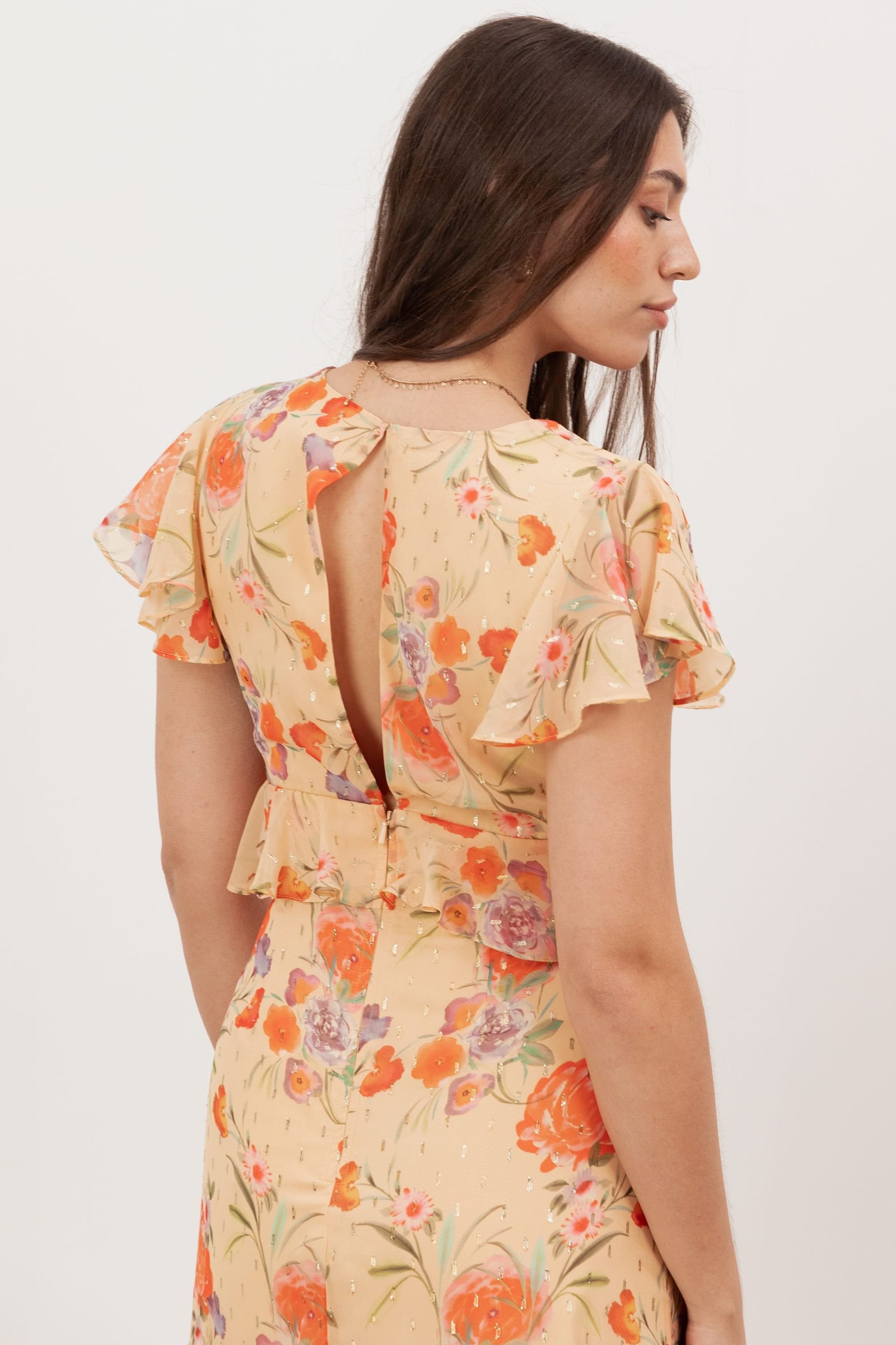 Anaya with Love Anaya with Love Women's Floral V Neck Ruffle Midi Dress - 4