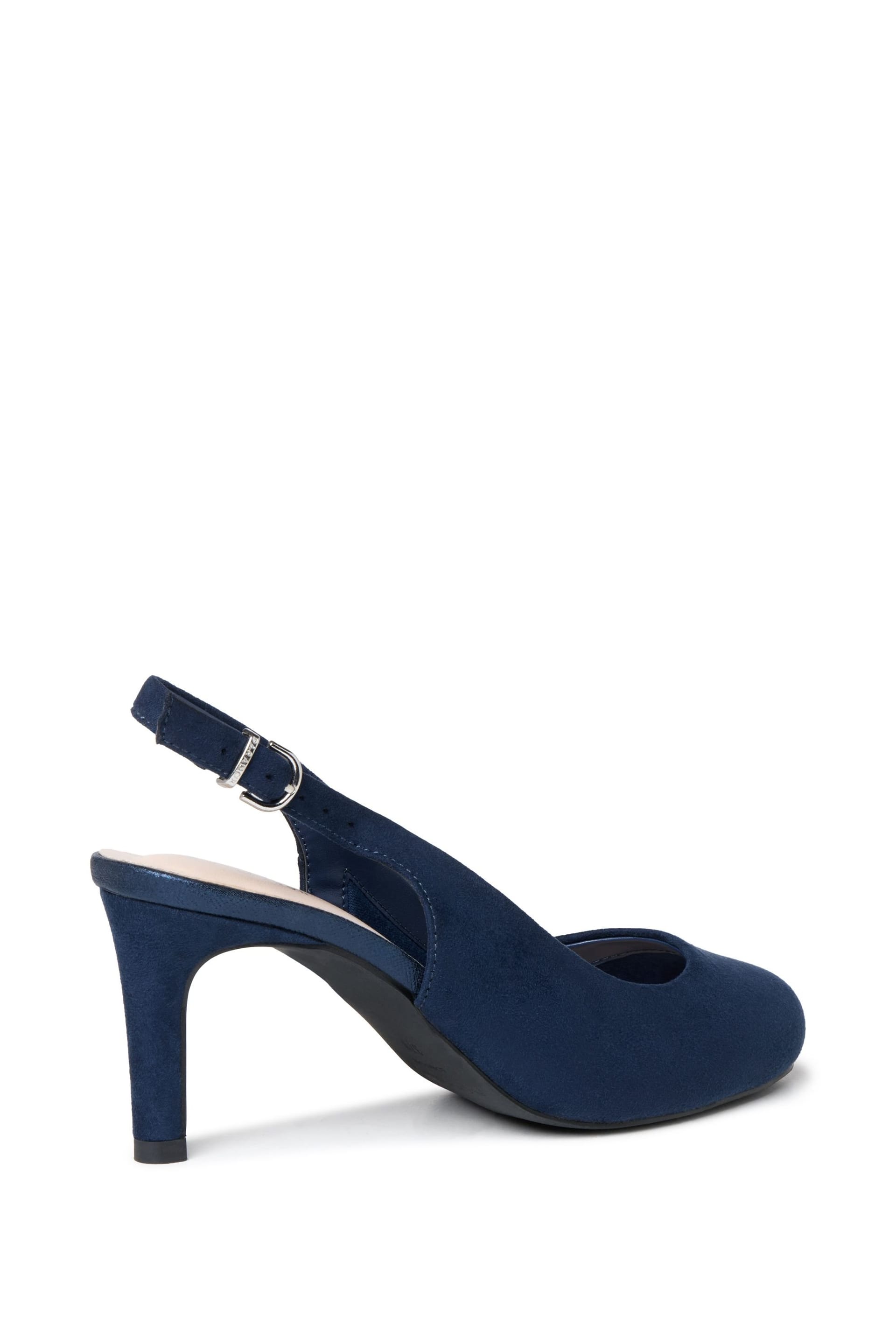 Paradox London Paradox London Women's Gertie' Wide Fit Round Toe Stiletto Heel Slingback Shoes in Navy - 4