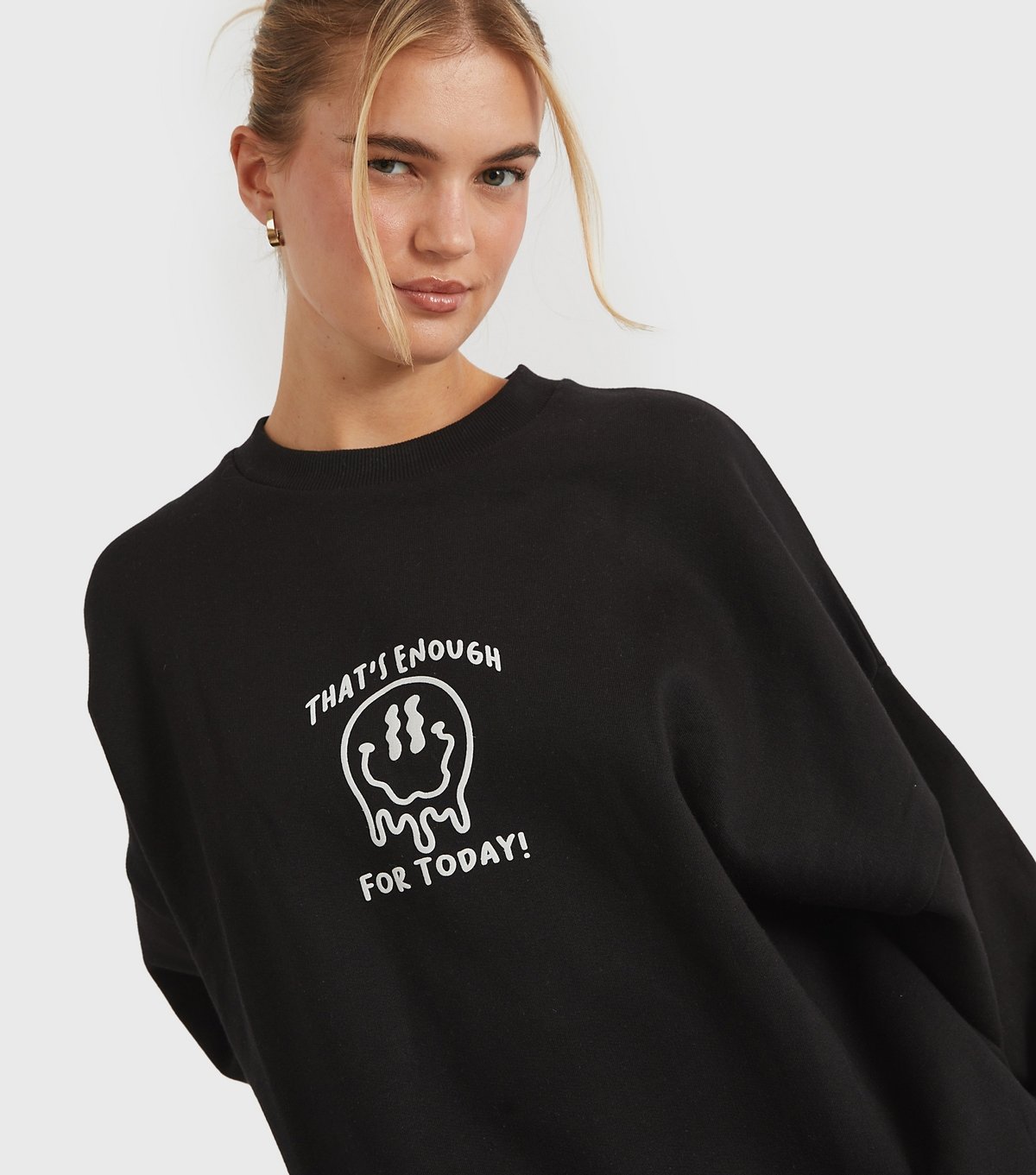 Skinnydip Women's Black Thats Enough for Today Logo Sweatshirt Skinnydip New Look - 4