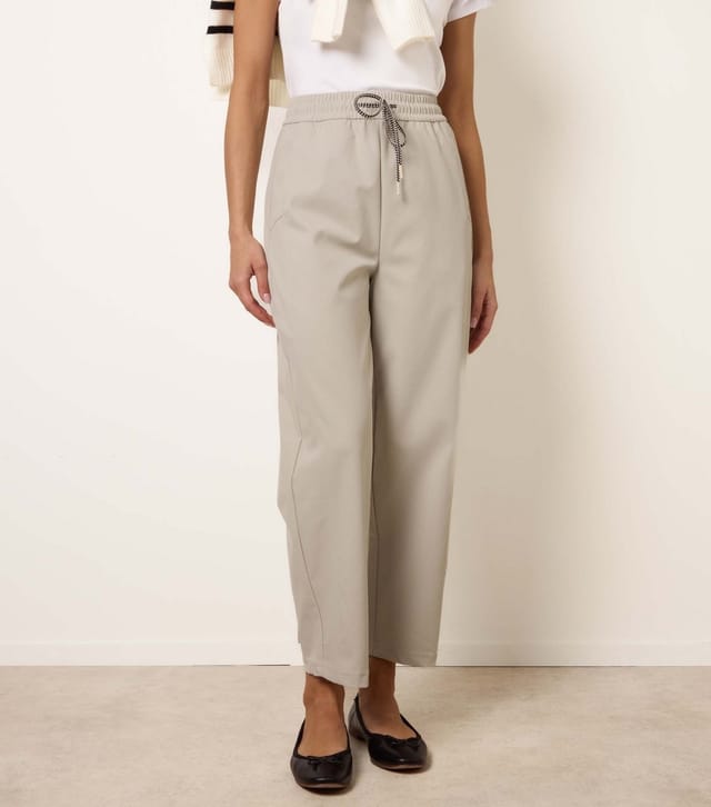 Blue Vanilla Women's Stone Elasticated Drawstring Trousers Blue Vanilla New Look - 2