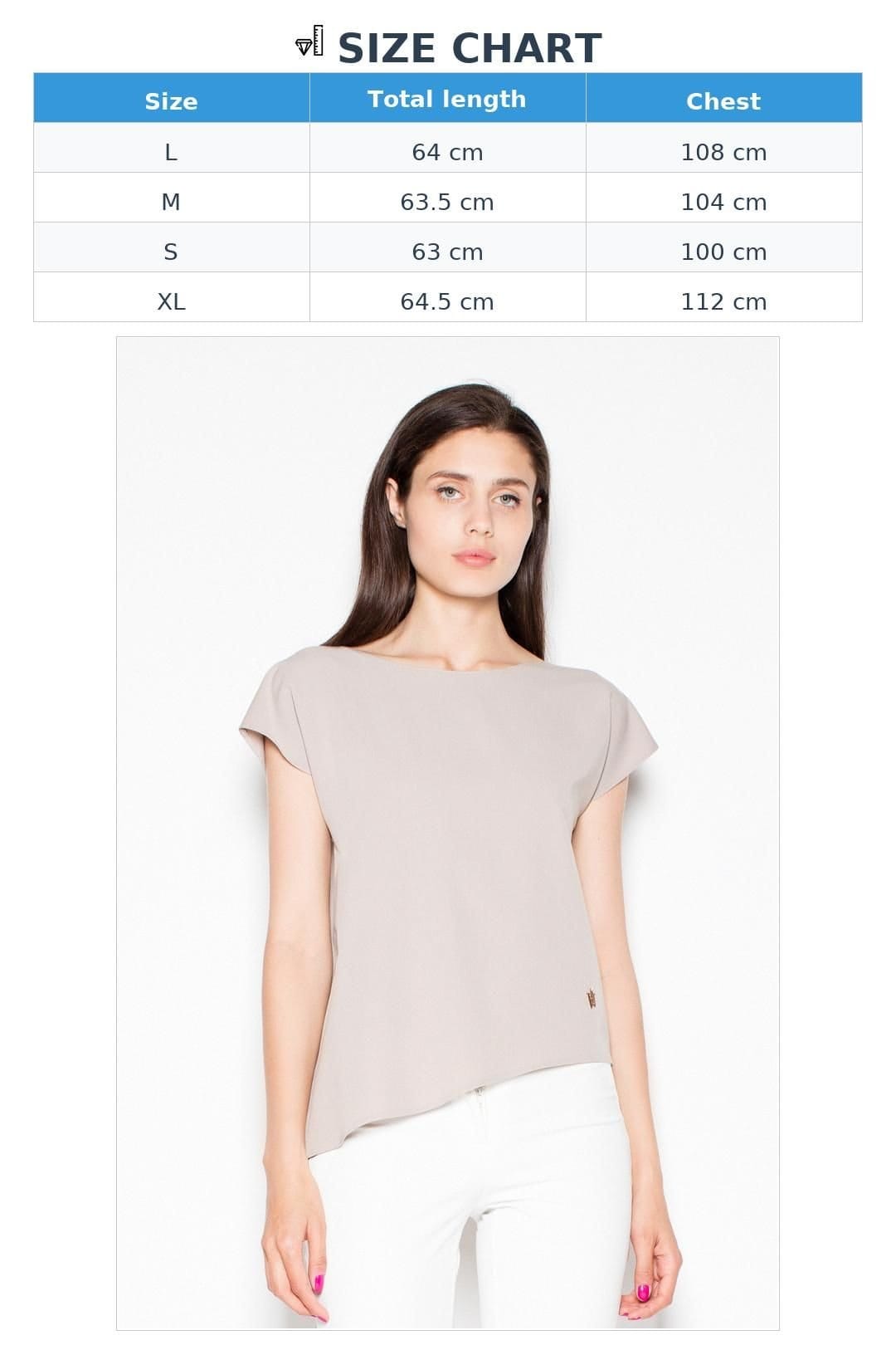 Love Lace Love Lace Women's Asymmetric Loose Fit Round Neck Blouse in Beige - 4