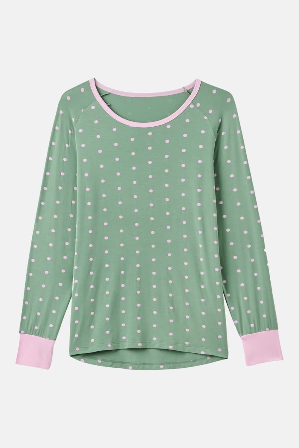 British Boxers British Boxers Women's "Juniper Polka" Bamboo Pyjama Set in Green - 4
