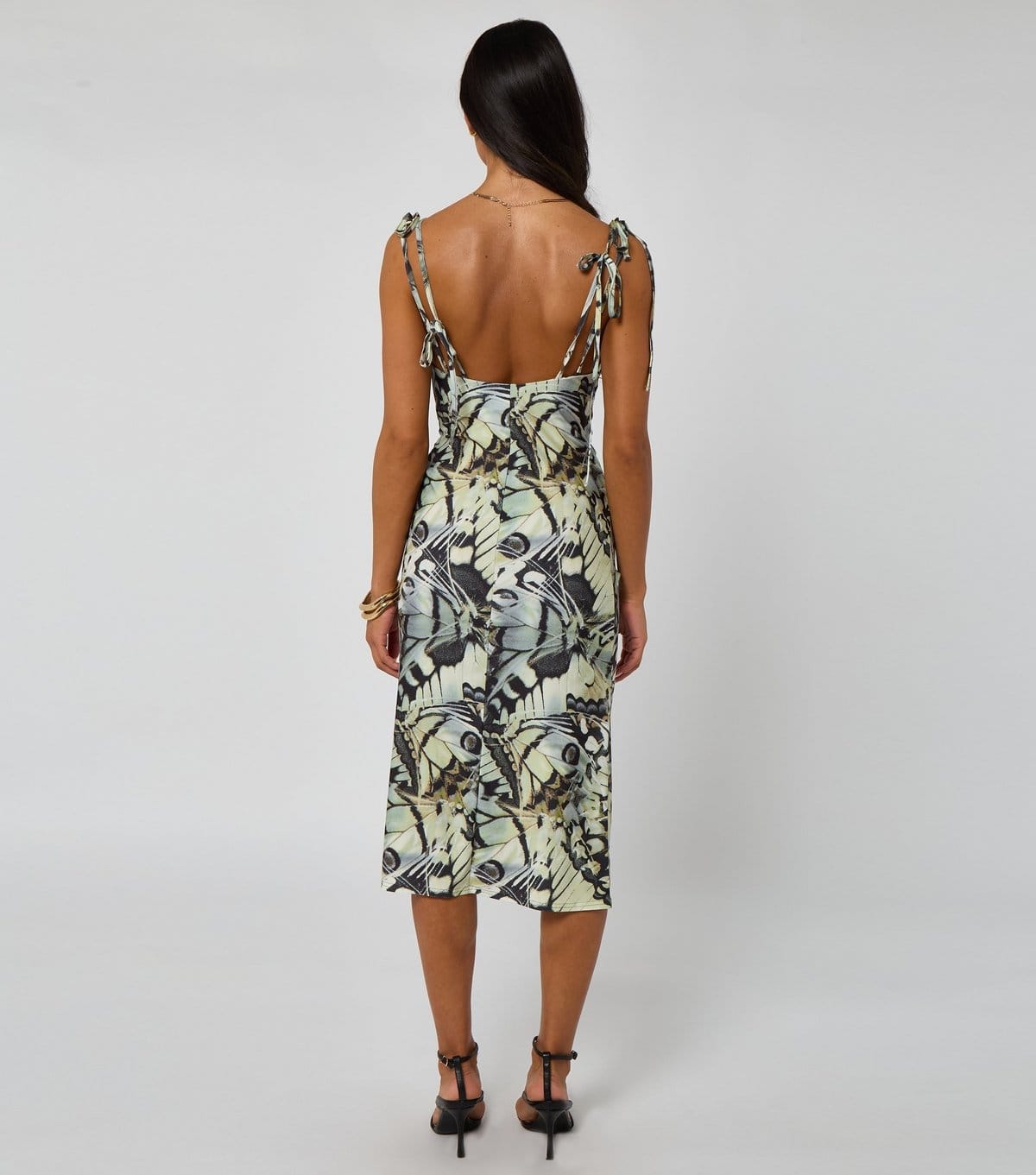 Urban Bliss Women's Green Ruched Maxi Split Midi Dress Urban Bliss New Look - 4