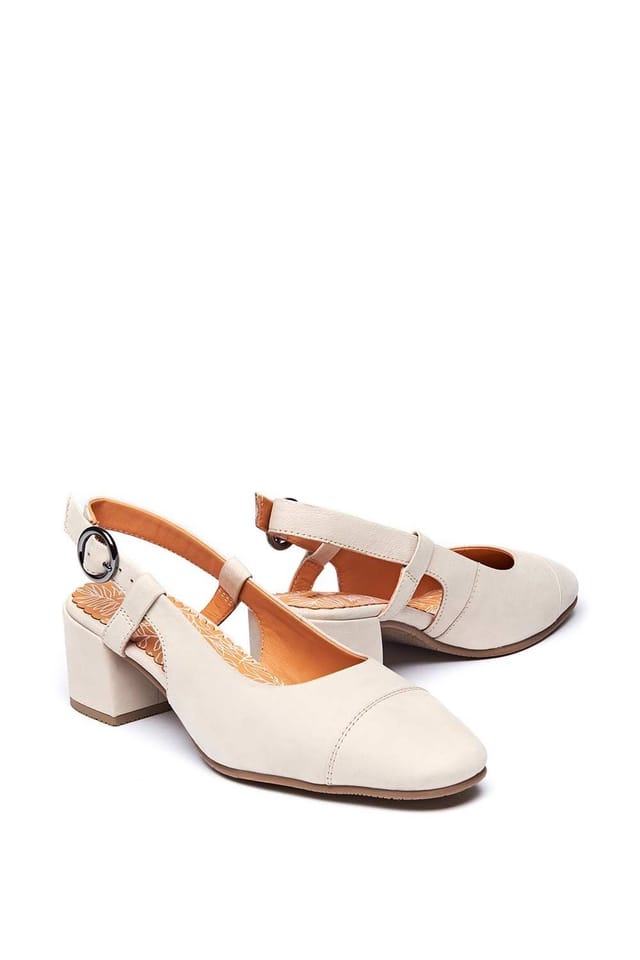Moshulu Moshulu Women's 'Emiko' Nubuck Slingback Court Heels in Light Beige - 2