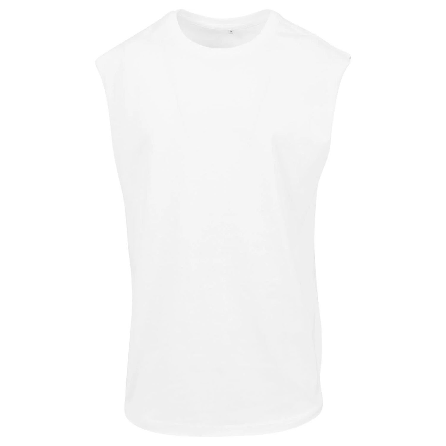 New Morning Studios New Morning Studios Men's Plain Sleeveless T-Shirt in White - 3