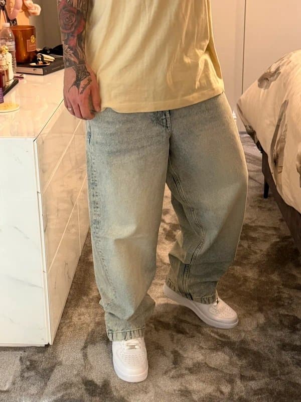 Bershka Bershka Baggy Jeans W30 Light Blue Wash Loose Fit Y2K Skater Wide Leg