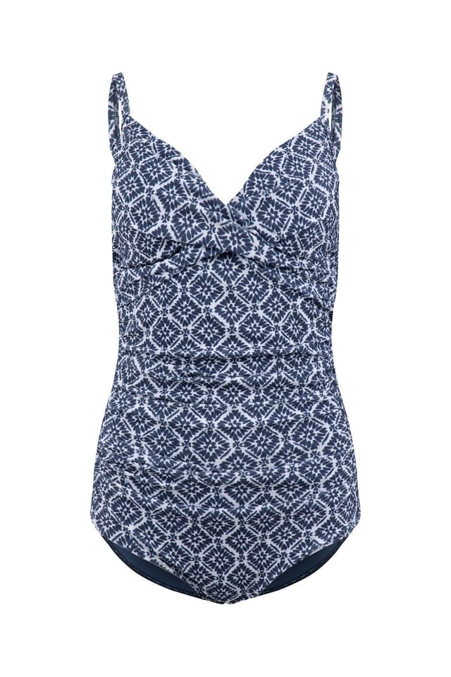 Weird Fish Weird Fish Women's Penelope Printed Swimsuit in Mid Blue - 2