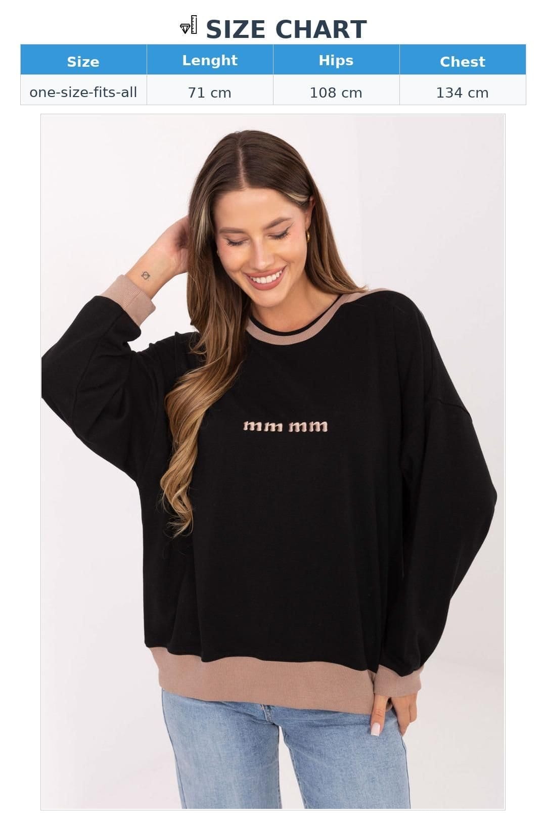Love Lace Love Lace Women's Casual Cotton Blend Sweatshirt with Embroidery in Black - 4