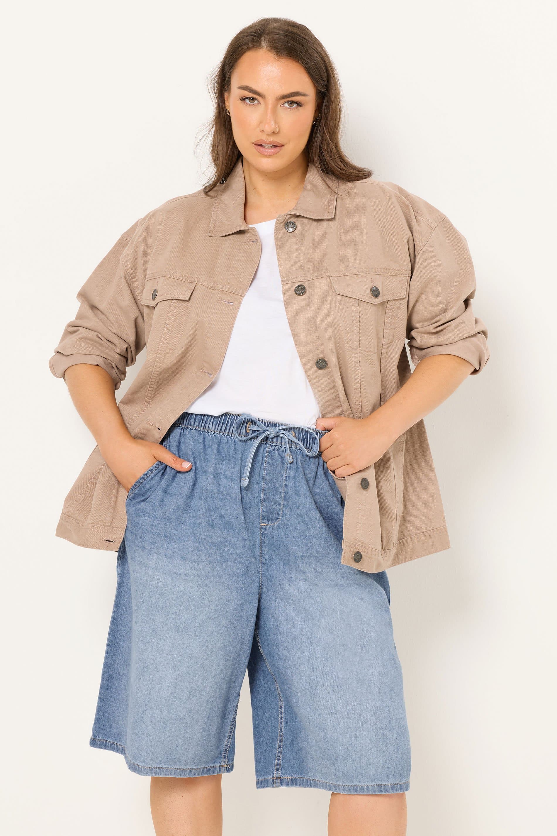 Yours Plus Size Light Blue Drawstring Shorts