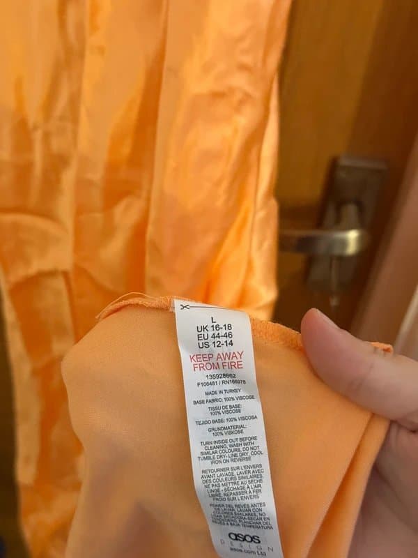 ASOS ASOS Design Orange Peach Tangerine Satin Style Slip V-Neck Camisole Maxi Dress