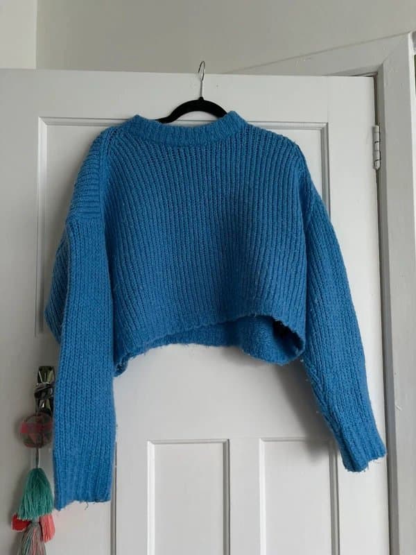ASOS Blue cropped fluffy jumper